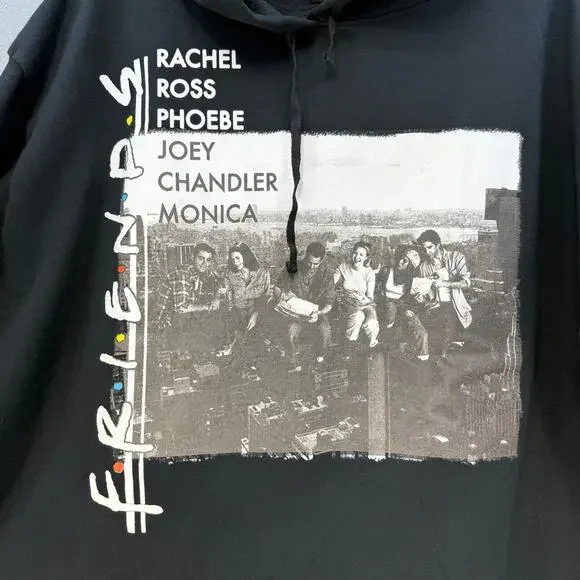Friends Logo Hoodie Sweatshirt Women's 1X Full Front Print Sitcom Casual 90s Y2K - Picture 3 of 9